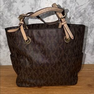 Michael Kors Dark Brown Monogram Tote